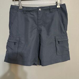 REI dark charcoal gray/navy hiking short size 4